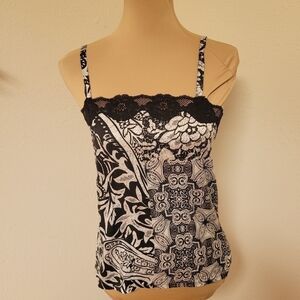Chicos Black and White Silk Cami